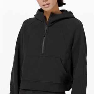 Lululemon Women's Black Cropped Half-Zip Hoodie Size 8